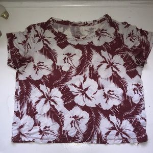 casual t-shirt (with Hawaiian flowers)